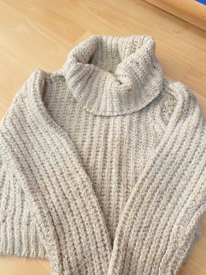 Bohem Tarz Bej Örgü Kazak - Görsel 2