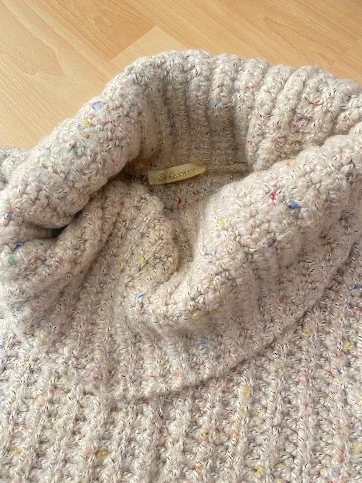 Bohem Tarz Bej Örgü Kazak - Görsel 4