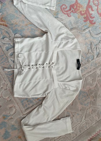 Düğmeli Beyaz Kadın Bluz - Görsel 4