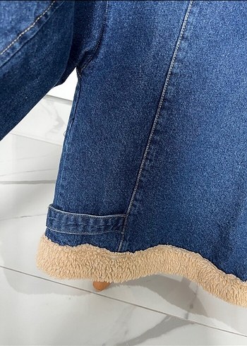 Kadın Mavi Kürklü ceket - Görsel 3