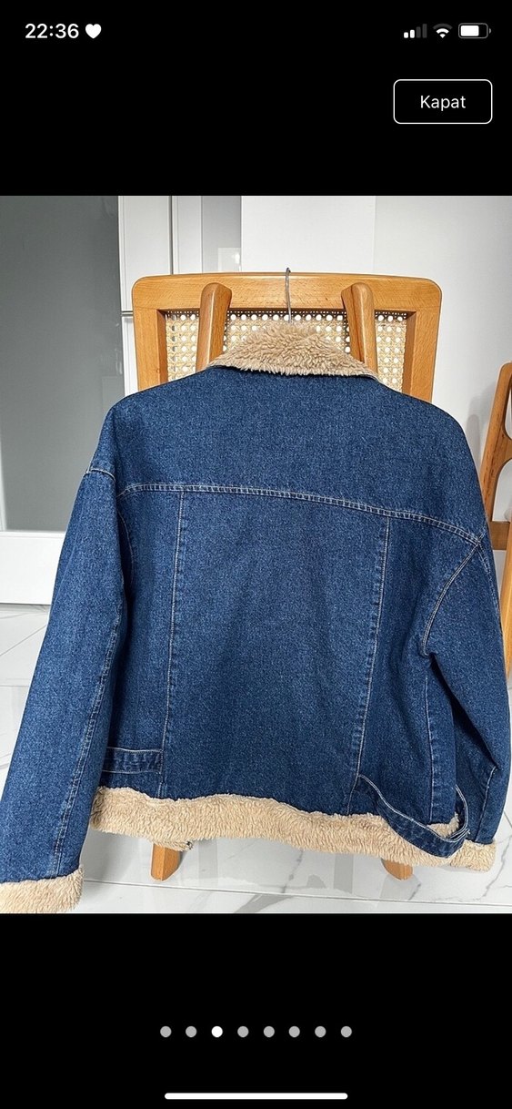 Kadın Mavi Kürklü ceket - Görsel 2
