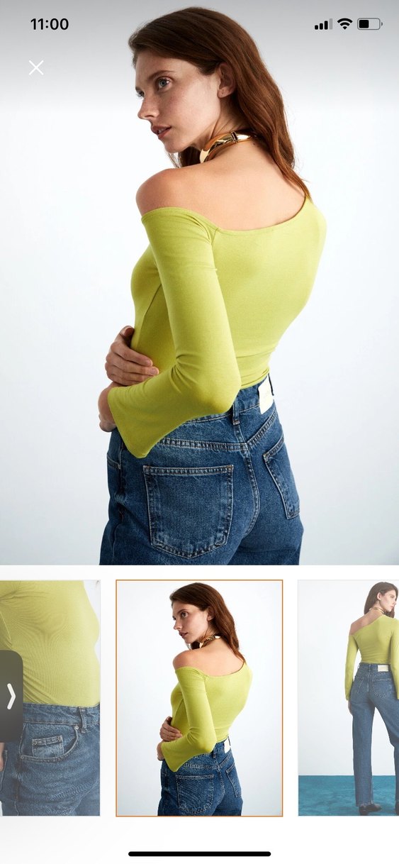 Kadın Haki Kayık Yaka Dar Kesim Bluz - Görsel 2