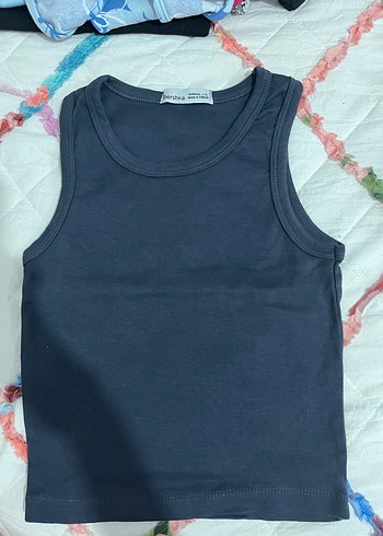 kadin gri bershka kolsuz crop