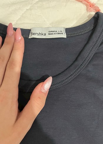 Bershka kadin gri bershka kolsuz crop