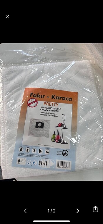 Fakir karaca süpürge toz torbası
