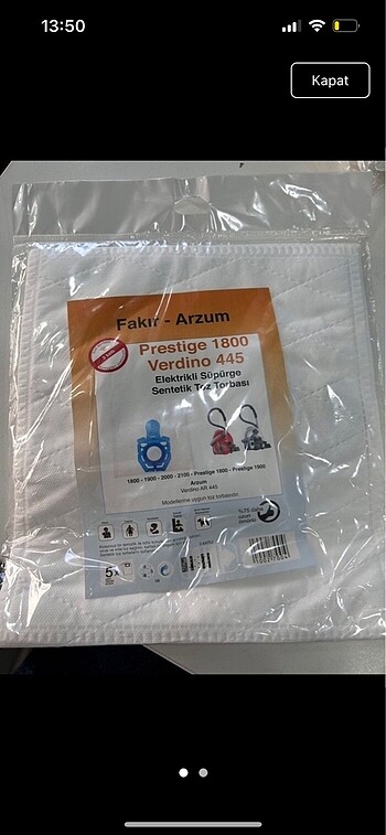 Fakir Arzum süpürge yoz torbası