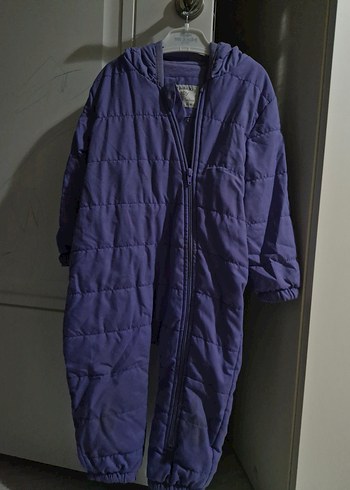 Mor Bebek Kız Tulumu Fermuarlı Kapüşonlu - Görsel 2