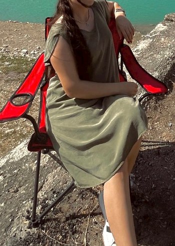 Haki Renk Kadın elbise - Görsel 2