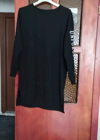 Diğer Siyah Uzun Kollu Midi Sweatshirt