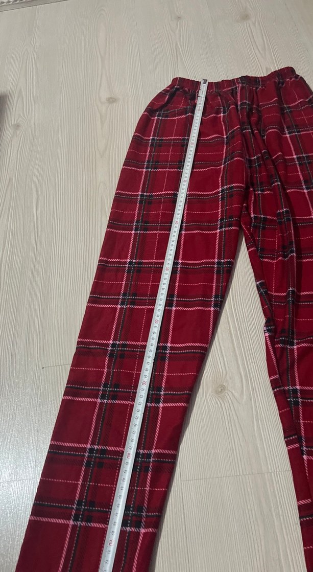 Bordo Ekose Desenli Erkek Pijama Altı - Görsel 4