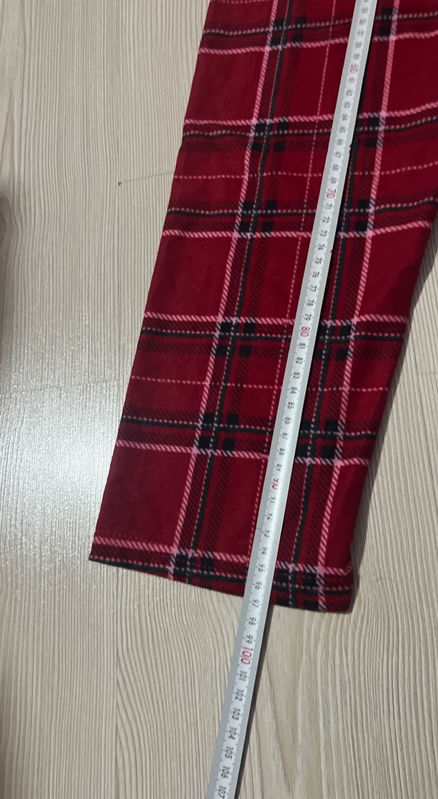 Bordo Ekose Desenli Erkek Pijama Altı - Görsel 3