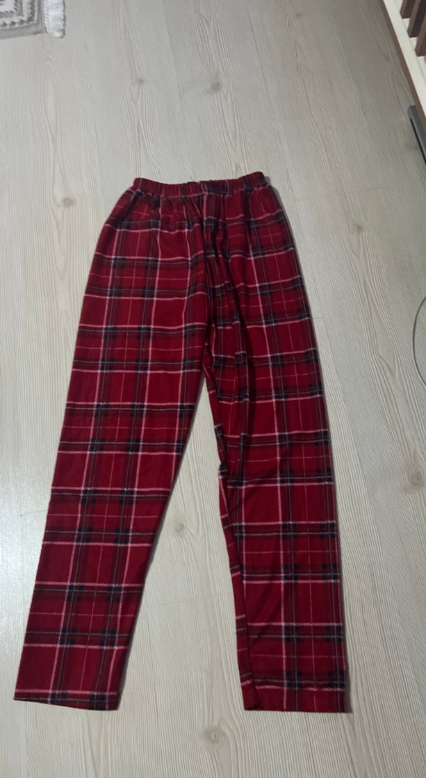 Bordo Ekose Desenli Erkek Pijama Altı - Görsel 2