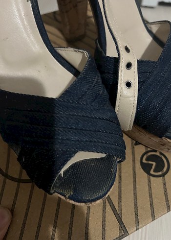 Tokalı Lacivert Kadın Platform Topuklu Ayakkabı - Görsel 4