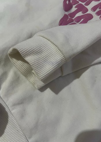 Beyaz Baskılı Pamuklu Sweatshirt ve Eşofman - Görsel 6