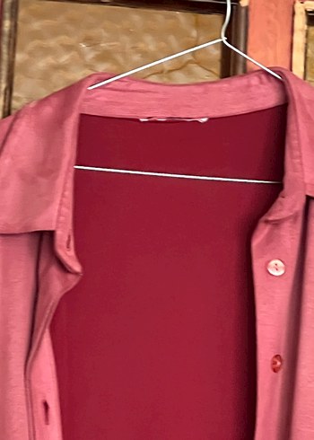 Bordo Süet Uzun trençkot - Görsel 8