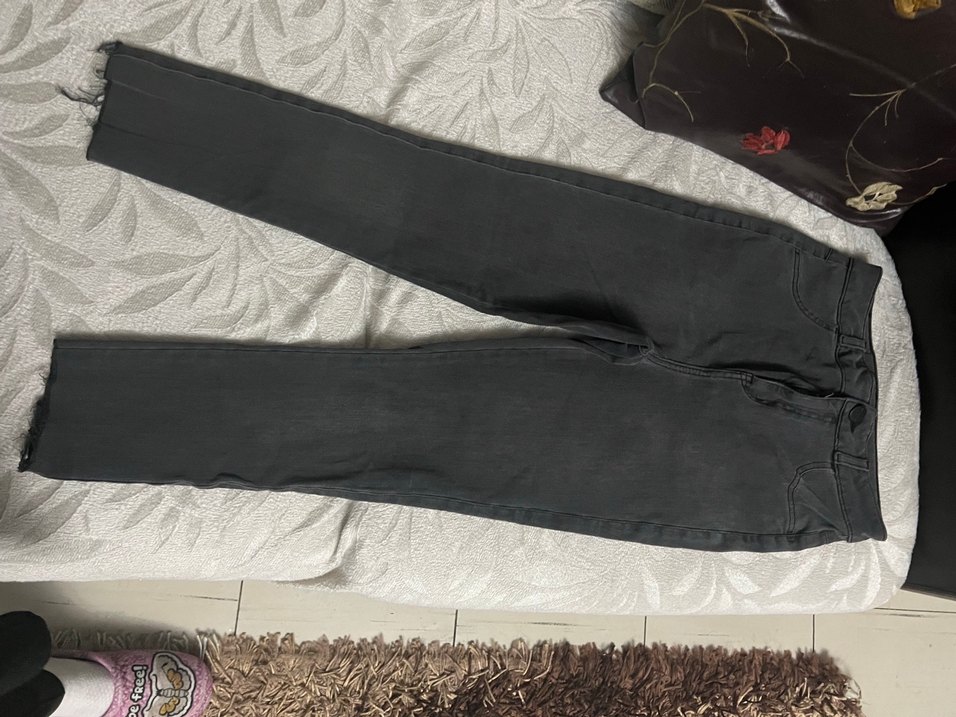 Siyah Kemerli Kadın Boyfriend Denim Pantolon - Görsel 3