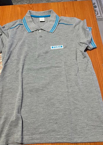 Erkek Gri Düğmeli Polo Tişört - Görsel 5