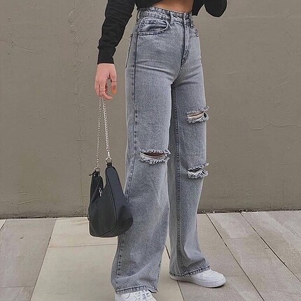 Gri Wide Leg Jean