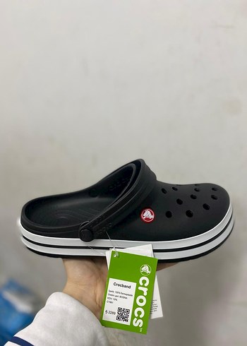 Erkek Siyah Crocs Terlik Velcro Bantlı