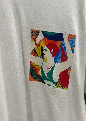 Trendyol & Milla Baskılı Kısa Kollu Beyaz Kadın T-shirt
