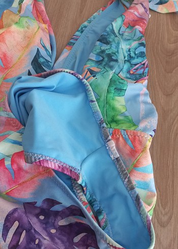 Bohem Tarzda Çok Renkli Drapeli Kadın Mayo - Görsel 5