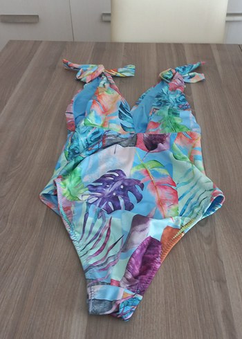 Bohem Tarzda Çok Renkli Drapeli Kadın Mayo - Görsel 3