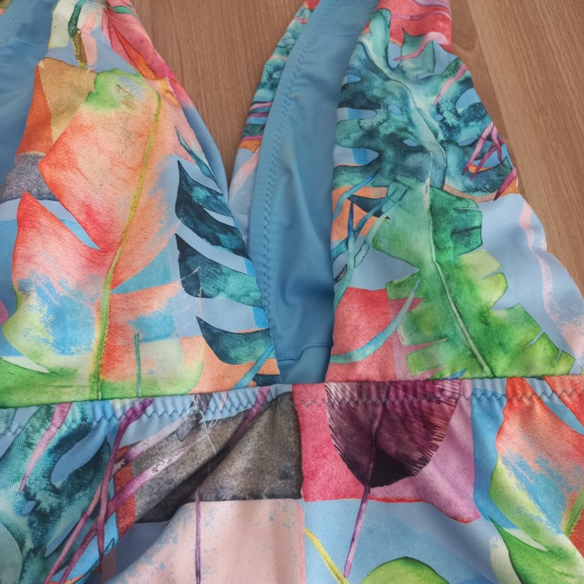 Bohem Tarzda Çok Renkli Drapeli Kadın Mayo - Görsel 4