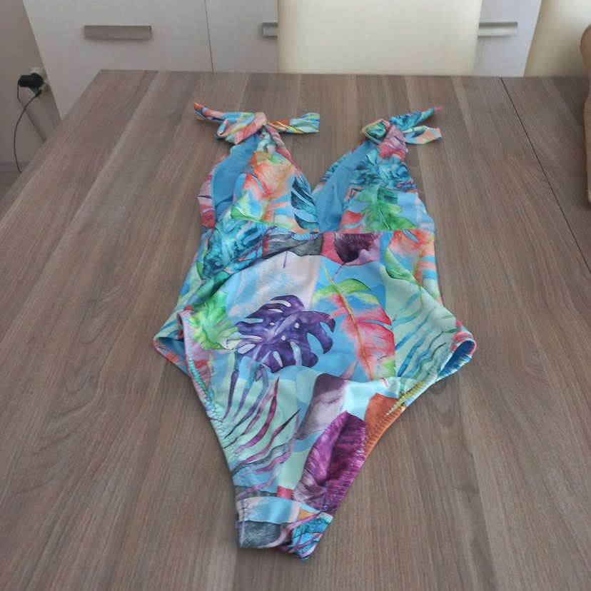 Bohem Tarzda Çok Renkli Drapeli Kadın Mayo - Görsel 3