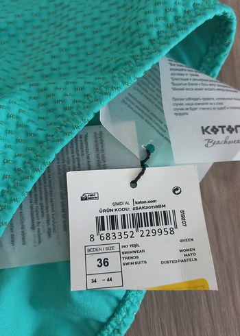 Turkuaz Strappy Kadın Mayo - Görsel 2