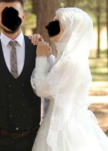 42 Beden beyaz Renk Uzun Beyaz A Kesim gelinlik