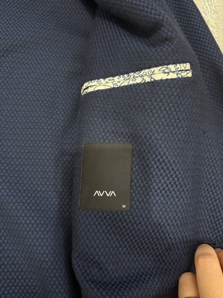 Avva Düğmeli Lacivert Erkek blazer Ceketi - Görsel 3