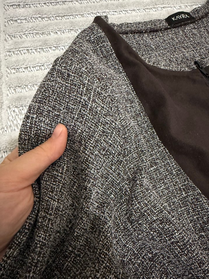 Kayra Gri Kadın Uzun Fermuarlı Kap - Görsel 3