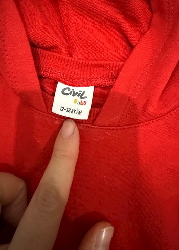 Kırmızı Kapüşonlu Erkek Çocuk Sweatshirt - Görsel 2