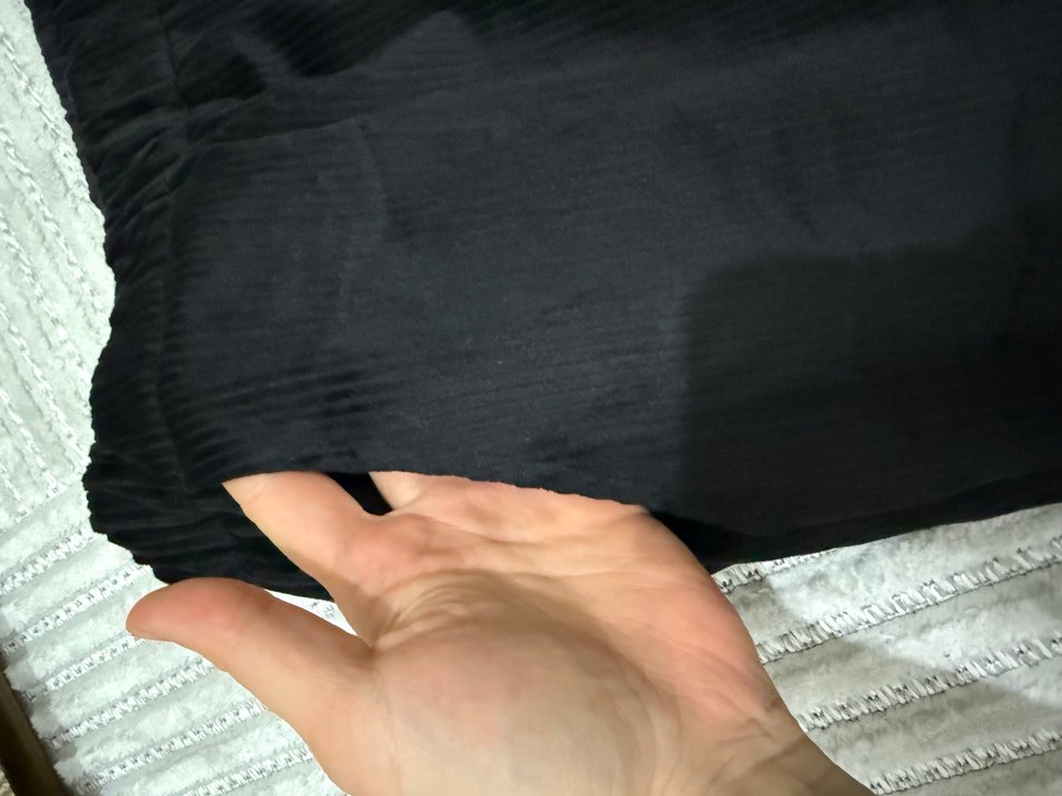 Kadife Siyah Kadın Kumaş Pantolon - Görsel 2