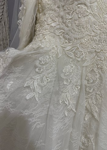 Beyaz Vintage Prenses Gelinlik - Görsel 7