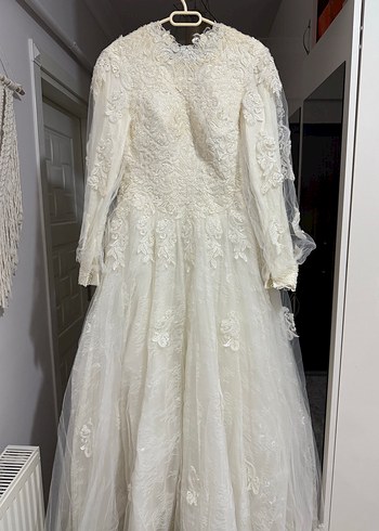 Beyaz Vintage Prenses Gelinlik - Görsel 2