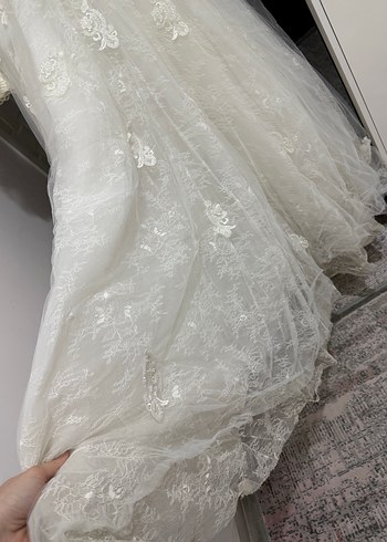 Beyaz Vintage Prenses Gelinlik - Görsel 4