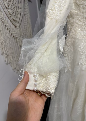 Beyaz Vintage Prenses Gelinlik - Görsel 3