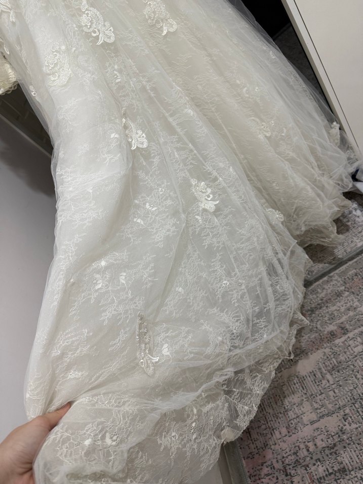 Beyaz Vintage Prenses Gelinlik - Görsel 4