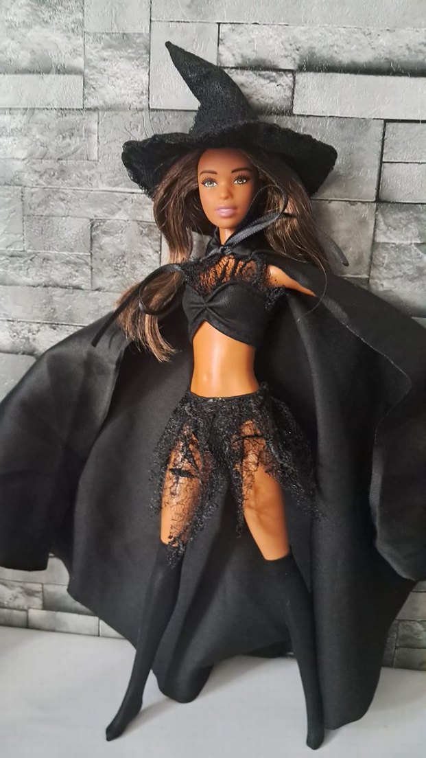 Siyah Cadı Temalı Bebek kostüm - Görsel 5