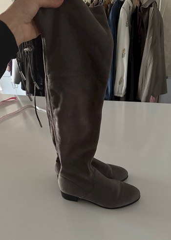 Vizon  Süet Kadın Dizüstü Çizme - Görsel 4