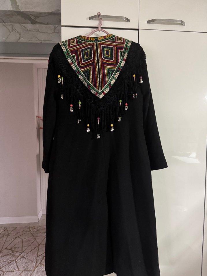 Boncuk İşlemeli Bohem Kadın Uzun Ceket - Görsel 2