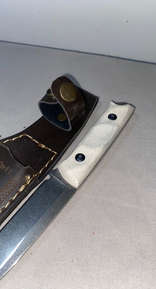 Bej Saplı Bıçak ve Deri Kılıf - Görsel 2