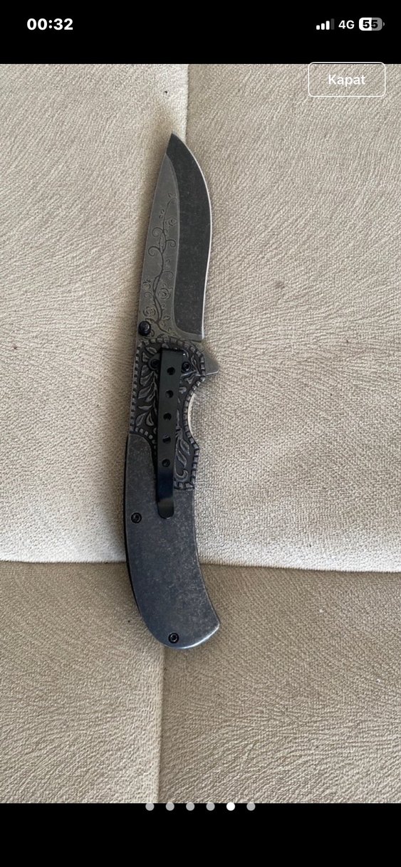 Desenli Siyah Katlanır Cep Bıçağı - Görsel 2