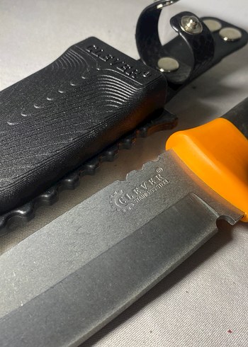 Turuncu Saplı Siyah Bıçak ve Kılıf - Görsel 2