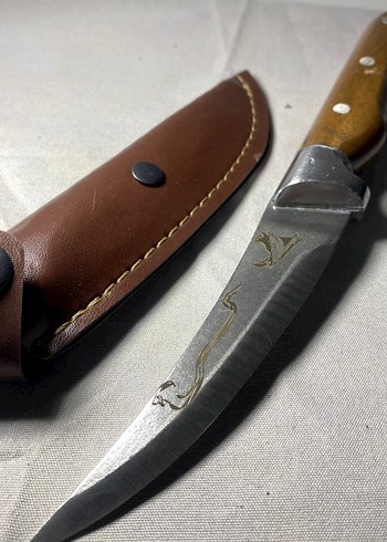 Kahverengi Saplı Bıçak ve Kılıfı - Görsel 2