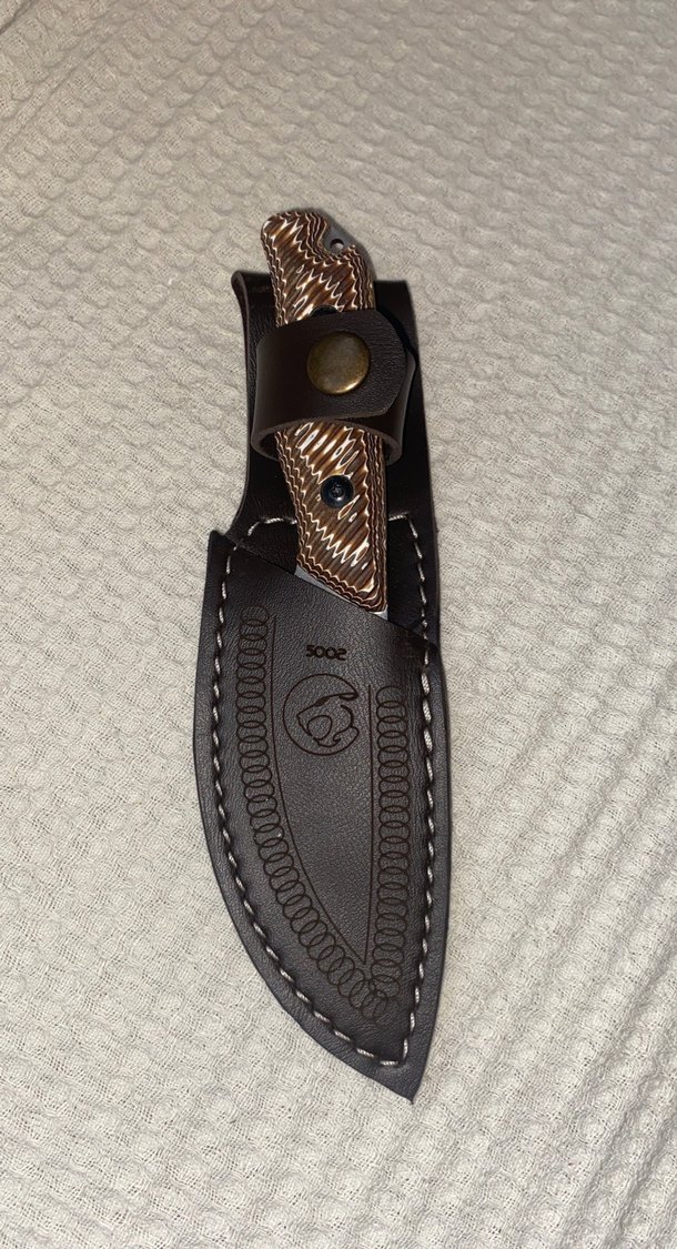 Kahverengi Saplı Katlanır Bıçak ve Deri KılıfATASAN - Görsel 2