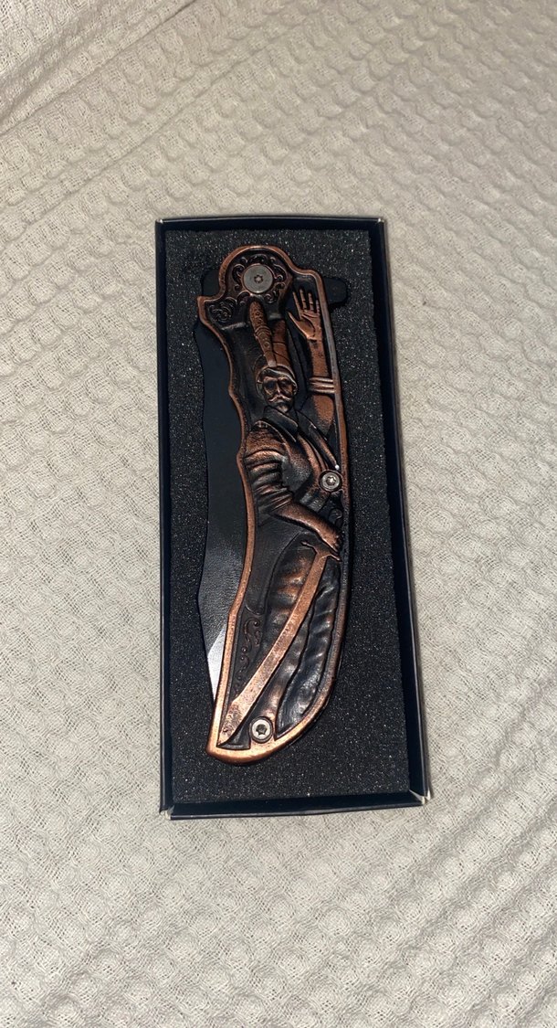 Kahverengi İşlemeli Katlanır Bıçak ATAK YENİÇERİ - Görsel 3