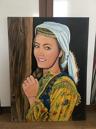 Karadeniz kızı yağlıboya tablo