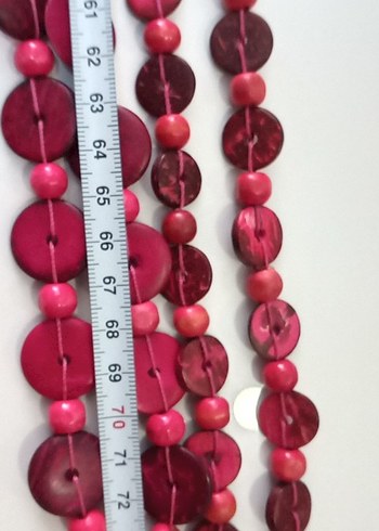 Pembe Ahşap Boncuklu Uzun Bohem Kolye - Görsel 6